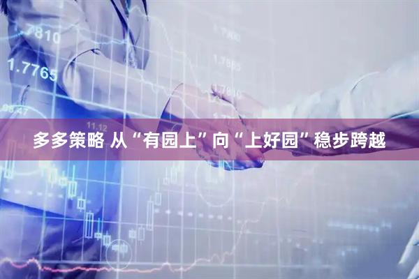 多多策略 从“有园上”向“上好园”稳步跨越